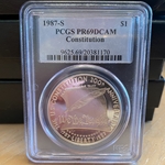 1987-S Proof Constitution Silver Dollar - PR69DCAM
