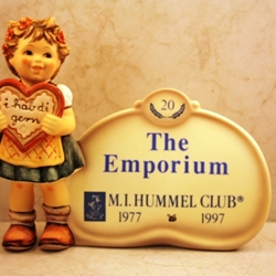 M.I. Hummel 717 Valentine Gift Plaque, Personalized, Tmk 7, The Emporium, Type 1