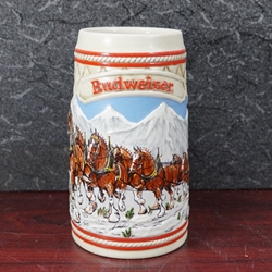 Beer Stein, Anheuser-Busch, CS63 Budweiser Holiday 1985, Type 1
