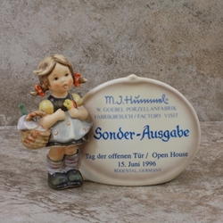 M.I. Hummel 722 Little Visitor Plaque, Type 2, Personalized, Tmk 7, Type 2
