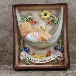 M.I. Hummel 165 Swaying Lullaby, Wall Plaque Tmk 7, Seconds / For Staff Members Only, Tmk 7, Type 1