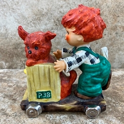 Goebel Figurine, Charlot Byj Red Head Series, BYJ 28 Gangway, Tmk 3, Type 4