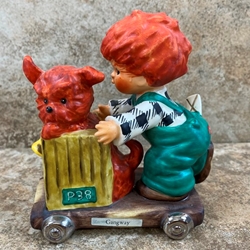 Goebel Figurine, Charlot Byj Red Head Series, BYJ 28 Gangway, Tmk 5, Type 1