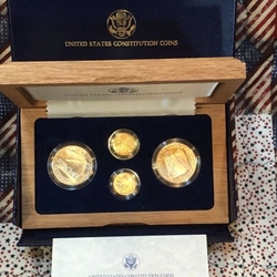 1987 Constitution Commemorative 4 Coin Set Gold Silver Proof/UNC, 3 Each