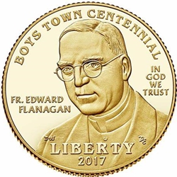 2017 Boys Town Centennial Proof $5 Gold Coin
