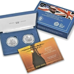 2020 400th Anniversary of the Mayflower Voyage Silver Proof Coin and Medal Set