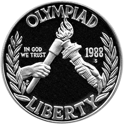 1988-S Olympic Proof Silver Dollar Commemorative Coin