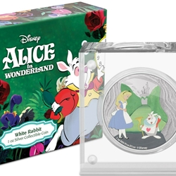2021 Niue Disney Alice in Wonderland WHITE RABBIT 1 oz Silver Proof Coin Wanted Sold $97.00