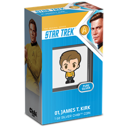2021 Niue Chibi Star Trek CAPTAIN JAMES T KIRK 1 oz Silver Proof Coin Wanted Sold $95.00