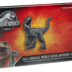 2021 Niue Jurassic World Blue The Velociraptor 2 oz Silver Coin Wanted Sold $224.00