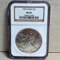 1992 American Eagle Silver One Ounce Certified / Slabbed MS69