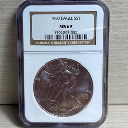 1990 American Eagle Silver One Ounce Certified / Slabbed MS69