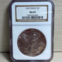 1992 American Eagle Silver One Ounce Certified / Slabbed MS69