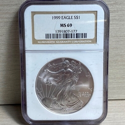 1999 American Eagle Silver One Ounce Certified / Slabbed MS69