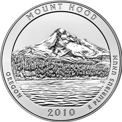 2010 ATB 5 Oz 999 Fine Silver Coin, Mount Hood National Forest