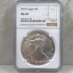 2019 American Eagle Silver One Ounce Certified / Slabbed MS69