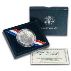 1996-S Uncirculated National Community Service Silver Dollar