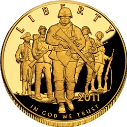 2011-W Proof Army $5 Gold Coin, 3 Each