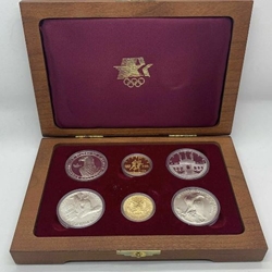 1983 / 1984 US Mint 3 Coin Olympic Silver $10 Gold Commemorative Proof/UNC Set