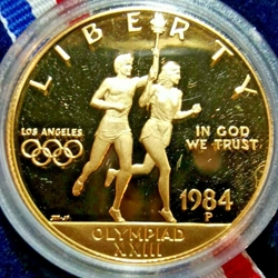 1984-P US Mint $10 Gold Commemorative Proof