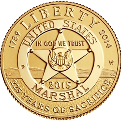 2015-W U.S. Marshals Service 225th Anniversary, proof $5 Gold Coin, 4 Each