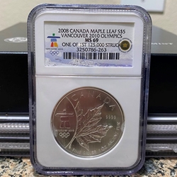 2008 Canadian 5 Dollars 1 Ounce Silver Vancouver 2010 Olympics, 263