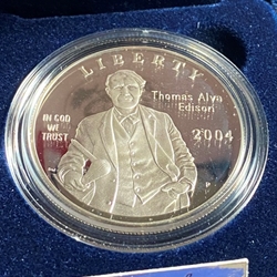 2004-P Proof Thomas Edison Silver Dollar