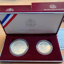 1998-S Uncirculated Robert F. Kennedy Silver Dollar with Matte Finish Silver Half Dollar Set