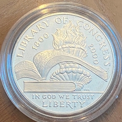 2000-P Proof Library of Congress Silver Dollar