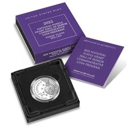 2022-W National Purple Heart Hall of Honor Proof Silver Dollar
