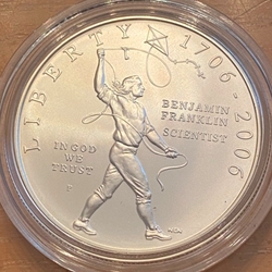 2006-P Uncirculated Benjamin Franklin Silver Dollar, Scientist
