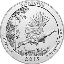 2015 ATB 5 Oz 999 Fine Silver Coin, Kisatchie National Forest
