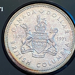 1971 1 Dollar - Elizabeth II British Columbia