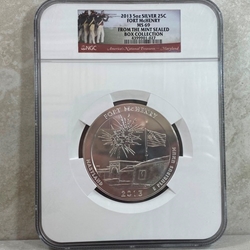 2013 ATB 5 Oz 999 Fine Silver Coin, Fort McHenry National Monument and Historic Shrine, MS69