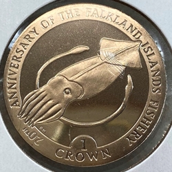2007, 1 Crown - Elizabeth II Falkland Islands Fishery, Falkland Islands