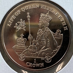2012, 1 Crown - Elizabeth II Coronation, Isle of Man