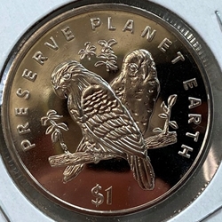 1996, 1 Dollar Love Birds, REPUBLIC OF LIBERIA