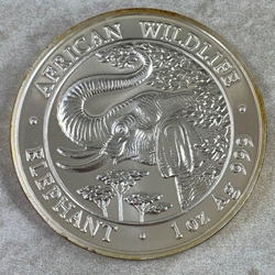 2005 1000 Shillings Elephant, 1 oz Ag 999, Somalia