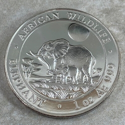 2011 100 Shillings Elephant, 1 oz Ag 999, Somalia
