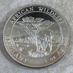 2012 100 Shillings Elephant, 1 oz Ag 999, Somalia