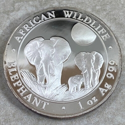 2014 100 Shillings Elephant, 1 oz Ag 999, Somalia