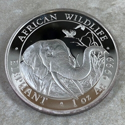 2018 100 Shillings Elephant, 1 oz Ag 999, Somalia