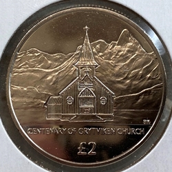 2013, 2 Pounds - Elizabeth II Centenary of Grytviken Church, South Georgia and the South Sandwich Islands