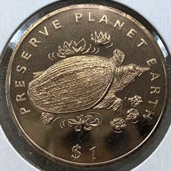 1994, 1 Dollar Trionyx Turtle, REPUBLIC OF LIBERIA