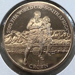 2010, 1 Crown - Elizabeth II World Cup, Isle of Man