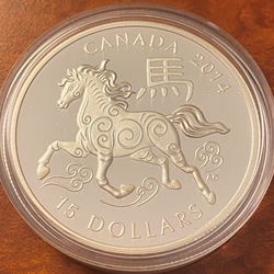 2014 Canada 15 Dollars - Elizabeth II Year of the Horse