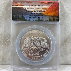 2011-P ATB 5 Oz 999 Fine Silver Coin, Olympic National Park