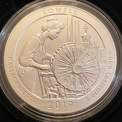 2019-P ATB 5 Oz 999 Fine Silver Coin, Lowell National Historical Park