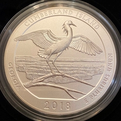 2018-P ATB 5 Oz 999 Fine Silver Coin, Cumberland Island National Seashore