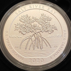 2020-P ATB 5 Oz 999 Fine Silver Coin, Salt River Bay National Historical Park and Ecological Preserve